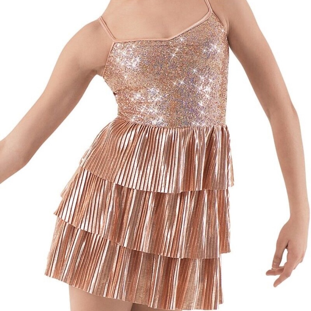 Weissman Rose Gold Sequin Mini Dress